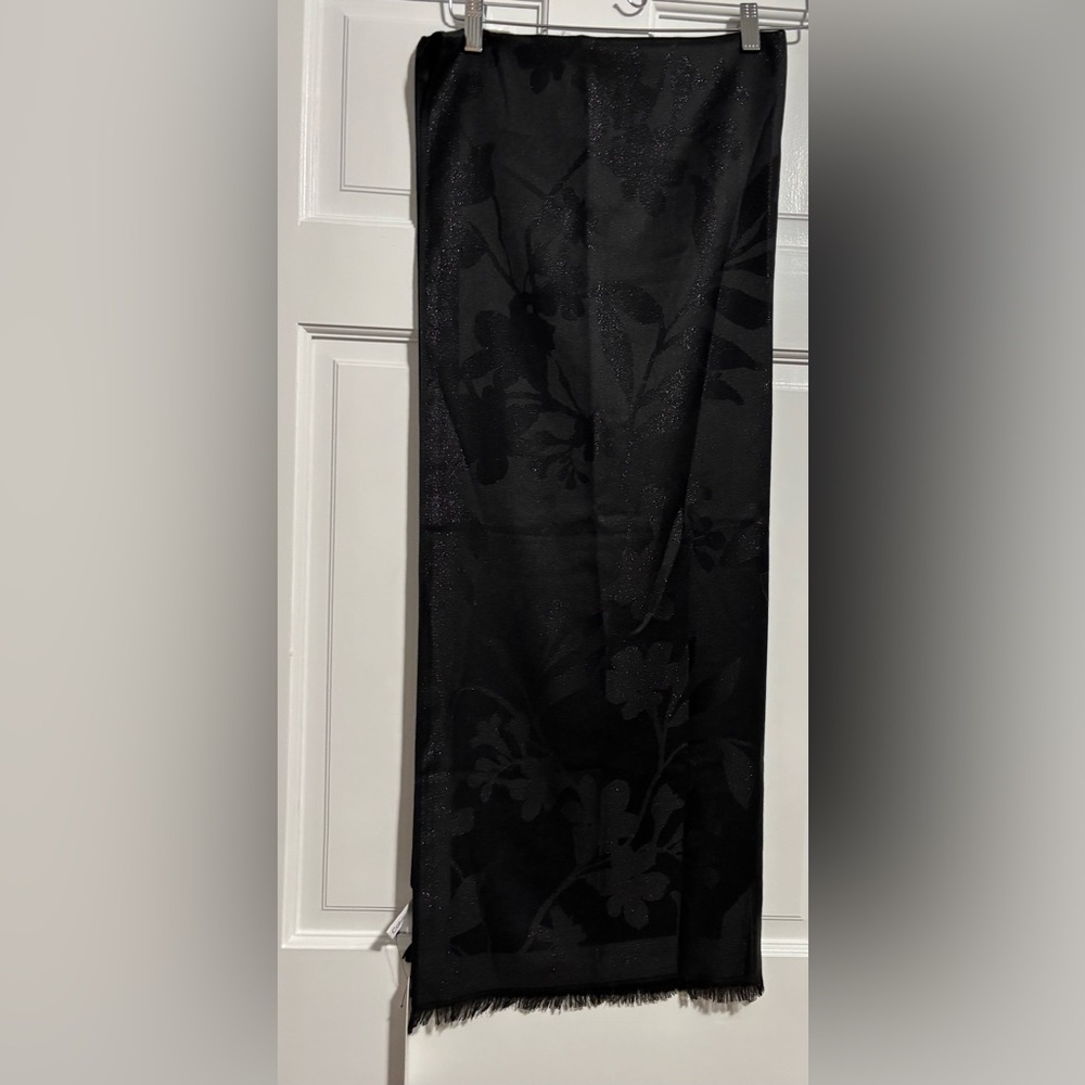 Calvin Klein metallic floral Elegant Black Scarf